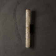 Verity Alabaster Modern Vertical Sconce by Dalmivik, complete fixture view