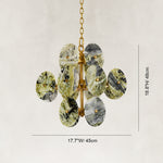 Dimension diagram for Cascading Marble Disc Chandelier 22.8