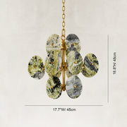 Dimension diagram for Cascading Marble Disc Chandelier 22.8