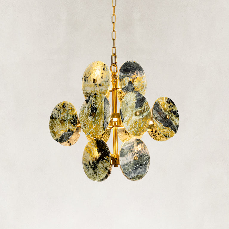 Cascading Marble Disc Chandelier 22.8" shown in full against a neutral background