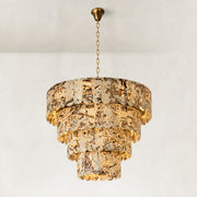 Cascading Marble Panel Chandelier 33.5