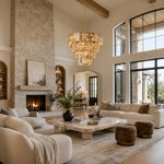 Cascading Marble Panel Chandelier 33.5