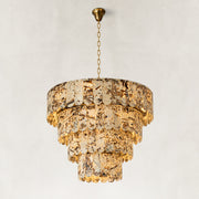 Cascading Marble Panel Chandelier 33.5