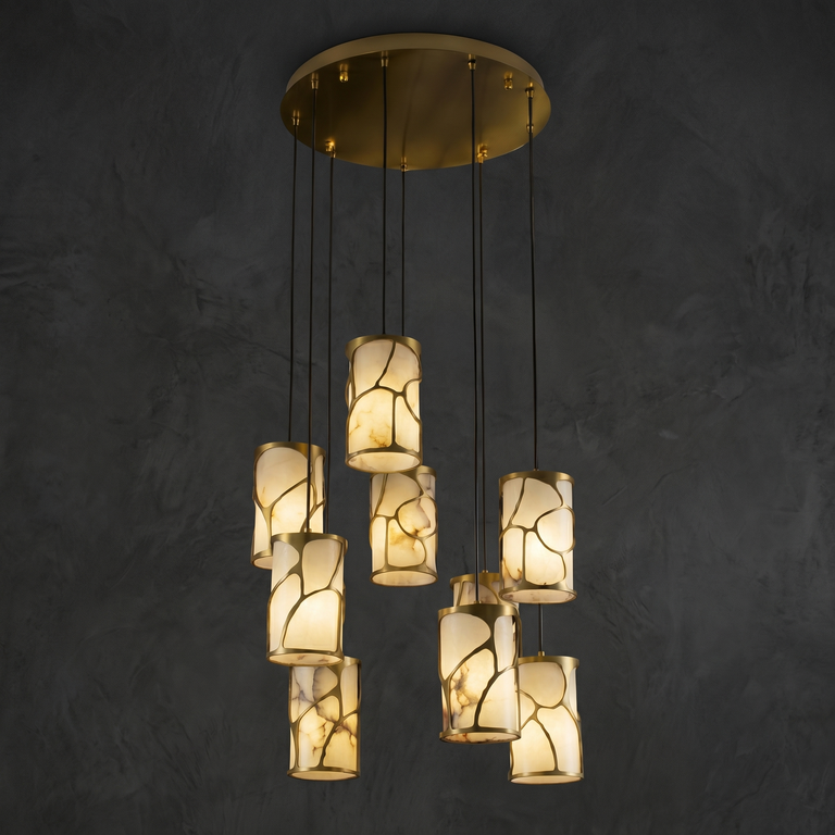 Cascata Modern Cluster Pendant Light by Dalmivik, complete fixture view