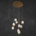 Cascata Modern Alabaster Chandelier Lighting by Dalmivik, complete fixture view