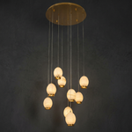 Cascata Modern Alabaster Chandelier Lighting by Dalmivik, complete fixture view