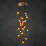 Cascata Planet Modern Cluster Chandelier 31.5" D by Dalmivik, complete fixture view