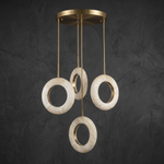 Cascata Cluster Alabaster Ring Chandelier by Dalmivik, complete fixture view