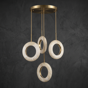 Cascata Cluster Alabaster Ring Chandelier by Dalmivik, complete fixture view