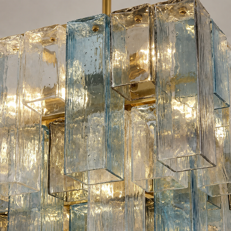 Chromatic Vault Multicolor Glass Prism Chandelier