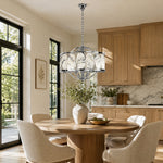 Chrome Oval Marble Cage Chandelier 23.6