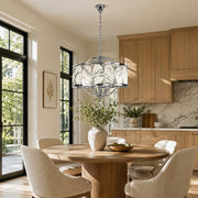 Chrome Oval Marble Cage Chandelier 23.6