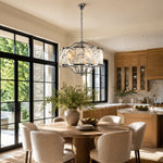 Chrome Oval Marble Cage Chandelier 23.6
