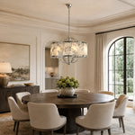 Chrome Oval Marble Cage Chandelier 23.6