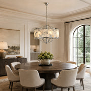 Chrome Oval Marble Cage Chandelier 23.6