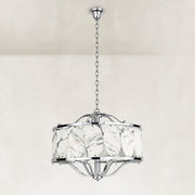 Product detail of Chrome Oval Marble Cage Chandelier 23.6