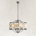 Chrome Oval Marble Cage Chandelier 23.6