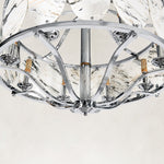 Product detail of Chrome Oval Marble Cage Chandelier 23.6