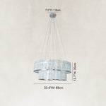 Dimension diagram for Chrome Tiered Marble Ring Chandelier 31.5