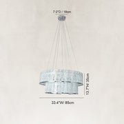 Dimension diagram for Chrome Tiered Marble Ring Chandelier 31.5