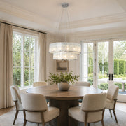 Chrome Tiered Marble Ring Chandelier 31.5