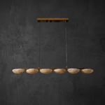 Ciottolo Modern Linear Alabaster Chandelier L47.2" by Dalmivik, complete fixture view