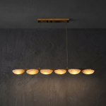Ciottolo Modern Linear Alabaster Chandelier L47.2" by Dalmivik, complete fixture view