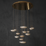 Ciottolo Modern Alabaster Pendant Light Fixtures by Dalmivik, complete fixture view