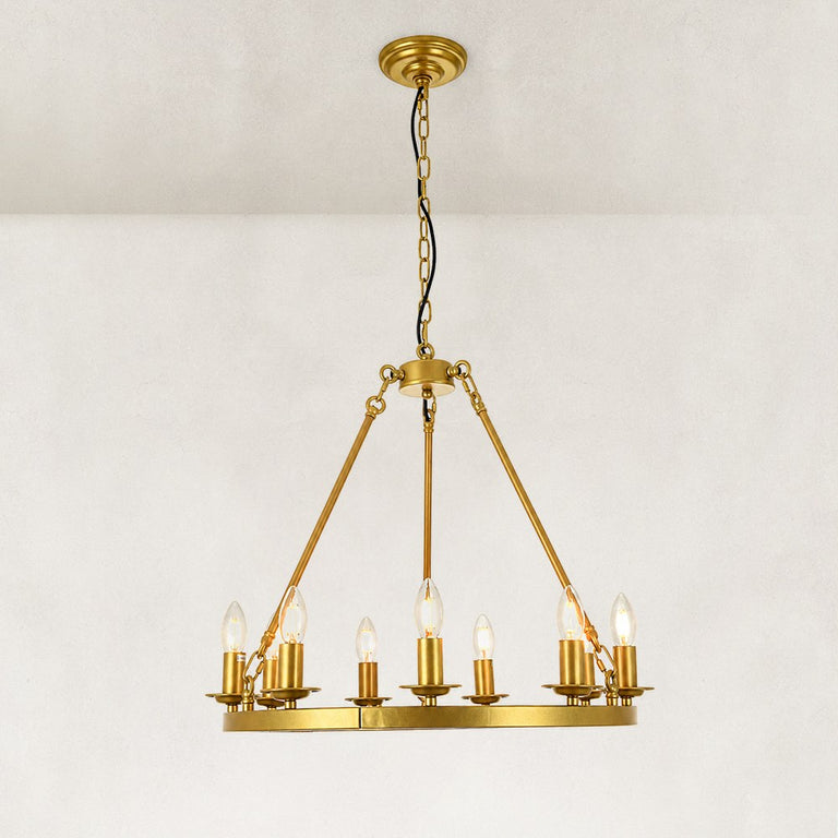 Classic Candle Ring Chandelier in 23.6 in / 60 cm - complete fixture