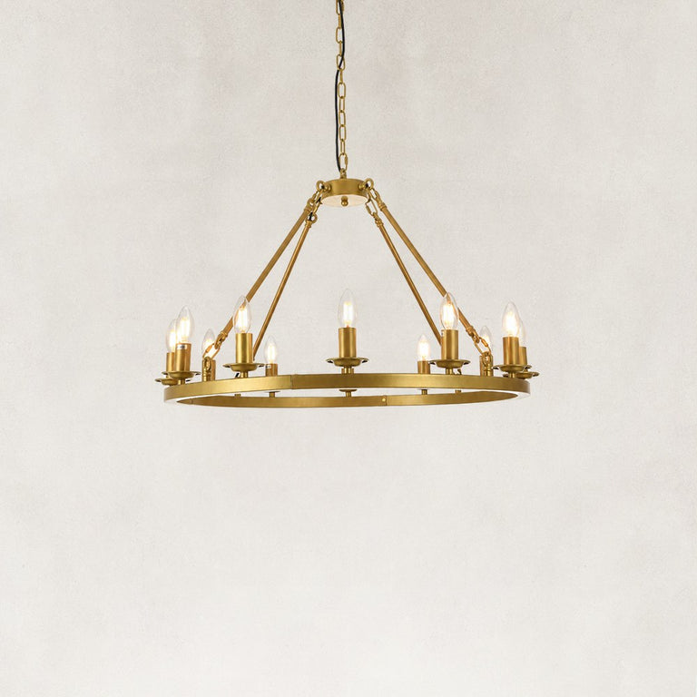 Classic Candle Ring Chandelier in 31.5 in / 80 cm - alternate angle