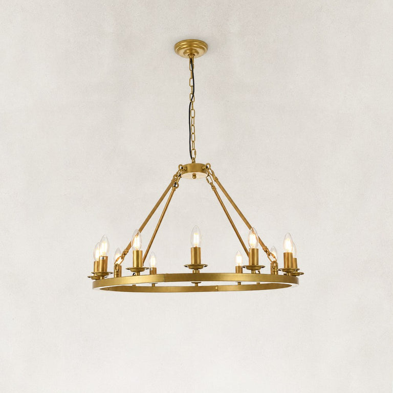 Classic Candle Ring Chandelier in 31.5 in / 80 cm - complete fixture