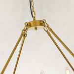 Candle ring chandelier, upper suspension hub, chain and support links.