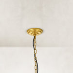 Candle ring chandelier, stepped ceiling canopy and chain.