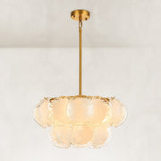 Cloud Glass Drum Chandelier in 24 in / 61 cm - complete fixture