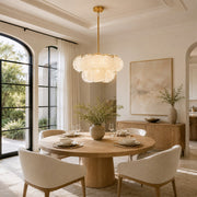 Cloud Glass Drum Chandelier in 24 in / 61 cm - interior setting