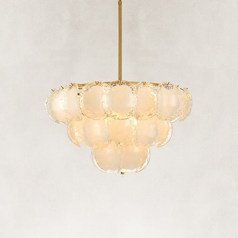 Cloud Glass Drum Chandelier in 30 in / 76 cm - alternate angle