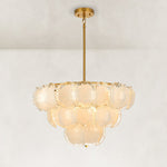 Cloud Glass Drum Chandelier in 30 in / 76 cm - complete fixture