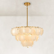 Cloud Glass Drum Chandelier in 30 in / 76 cm - complete fixture