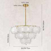 Cloud Glass Drum Chandelier in 30 in / 76 cm - dimension diagram