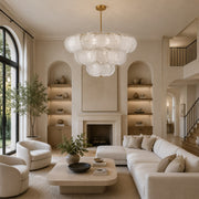Cloud Glass Drum Chandelier in 30 in / 76 cm - interior setting