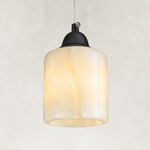 Cloud Onyx Cylinder Pendant 3.5" in Black finish shown in full against a neutral background
