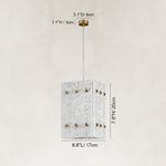 Dimension diagram for Cloud White Twelve-Panel Marble Lantern Pendant