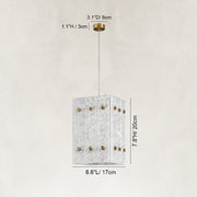 Dimension diagram for Cloud White Twelve-Panel Marble Lantern Pendant