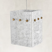 Product detail of Cloud White Twelve-Panel Marble Lantern Pendant against a neutral background
