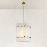 Cloud White Twelve-Panel Marble Lantern Pendant shown in full against a neutral background