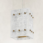 Product detail of Cloud White Twelve-Panel Marble Lantern Pendant against a neutral background