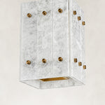 Product detail of Cloud White Twelve-Panel Marble Lantern Pendant against a neutral background