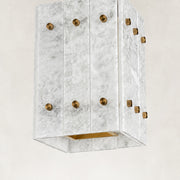 Product detail of Cloud White Twelve-Panel Marble Lantern Pendant against a neutral background
