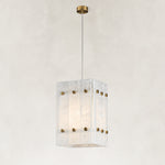 Cloud White Twelve-Panel Marble Lantern Pendant shown against a neutral background