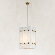 Cloud White Twelve-Panel Marble Lantern Pendant shown against a neutral background